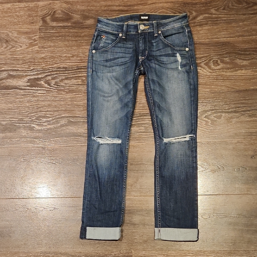 ❤️ NWOT! HUDSON BACARA STRAIGHT CROP DISTRESSED JEANS, 00 (24)